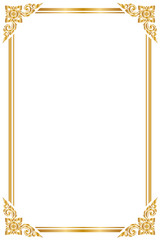Frame and borders, Golden frame on white background. Thai pattern, Vector illustration - 180826822