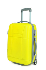 Yellow travel suitcase