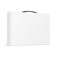 Box with handle for laptop - half side view. Mockup for your design and logo. Vector illustration