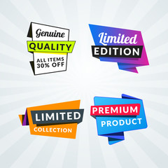 Set of sale banners and labels. Design elements for promotion. Vector illustration