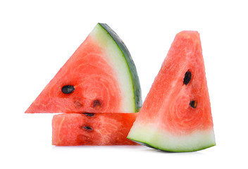 fresh sliced red watermelon isolated on white background