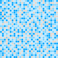 Blue and beige ceramic tile mosaic in swimming pool