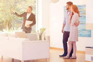 Real estate agent showing view