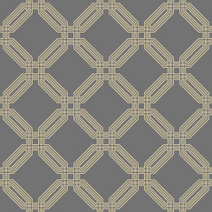 Geometric abstract vector hexagonal background. Geometric modern golden ornament. Seamless modern pattern