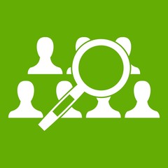 Magnifying glass searching icon green