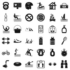 Fototapeta premium Indicator icons set, simple style