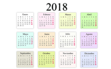 Spanish Calendar 2018