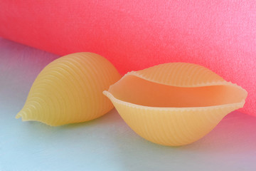  pasta with blue and rose background 