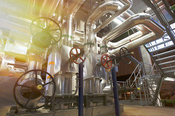 Industrial zone, Steel pipelines, valves and cables