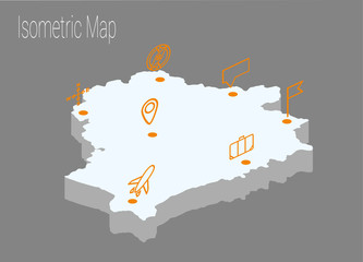 Map Belarus isometric concept.