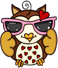 Loved owl with sunglasses