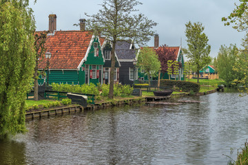 Fototapeta na wymiar Traditional Houses in the Historic Village of Zaanse Schans.