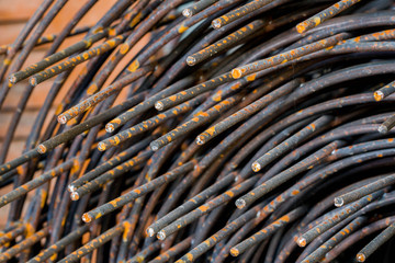 close-up iron wire for construction.texture. Abstract background