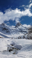 Fototapeta na wymiar Montagnes enneigées, alpes françaises