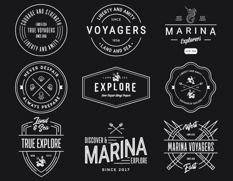 White on Black Sea Badges Vol. 1 for any use