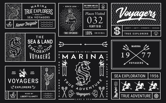 White on Black Sea Badges Vol. 2 for any use