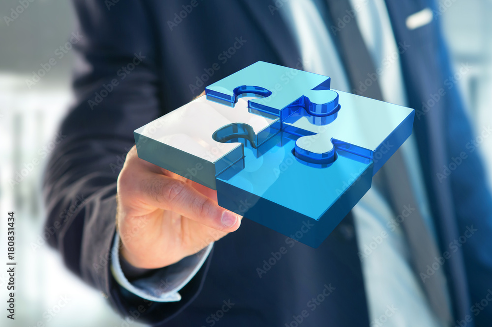 Poster 3d rendering molecule on a displayed on a medical interface