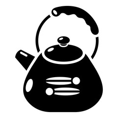 Kettle metal icon, simple black style