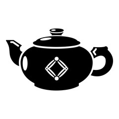Kettle glass icon, simple black style