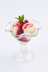 ice cream with berry jam