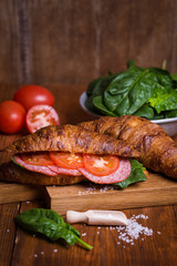 croissant with sausage