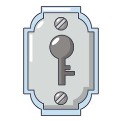 Lock front icon, cartoon style