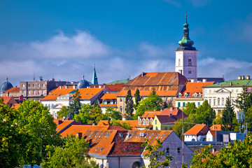 Obraz premium Zagreb historic upper town skyline view