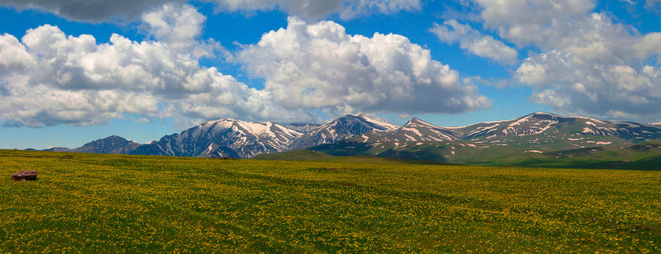 Landscape of Selim pass, on the road to Sevan Lake, Armenia