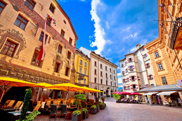 Historic street of Innsbruck view - obrazy, fototapety, plakaty