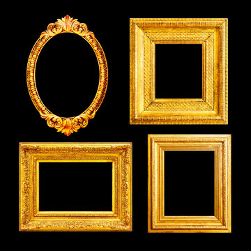 Ornate luxury gilded frames isolated