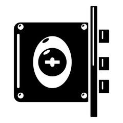 Lock interroom icon, simple black style