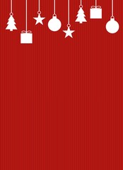 Fototapeta na wymiar Hochkant Weihnachtshintergrund mit roten Streifen