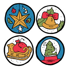 Set of Christmas and New Year emblems