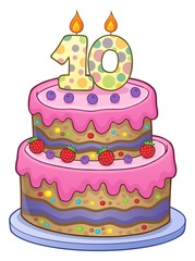 Birthday cake image for 10 years old