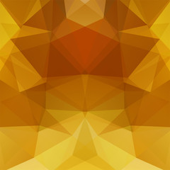 Geometric pattern, polygon triangles vector background in yellow, brown tones. Illustration pattern