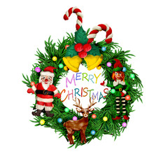 Christmas 3D Greeting card frame isolated
