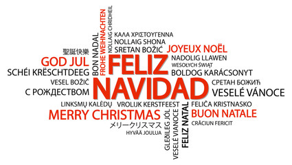 Word cloud Merry Christmas (in Spanish)