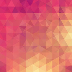 Obraz premium Background of pink, orange geometric shapes. Abstract triangle geometrical background. Mosaic pattern. Vector EPS 10. Vector illustration