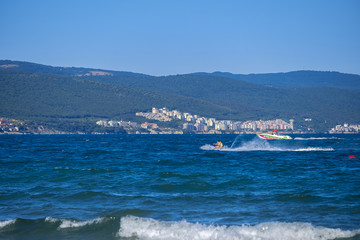 Sunny beach panoramic sea view 3