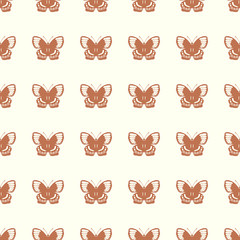 Butterfly vector illustration on a seamless pattern background