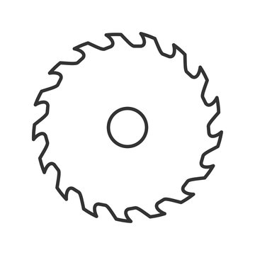 Circular saw blade linear icon