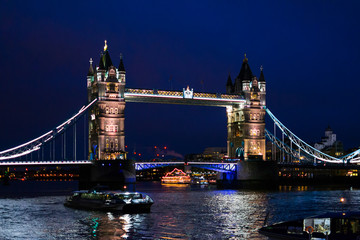 Panoramic view of Tower Bridge in London