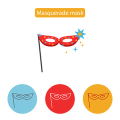 Carnival Mask Icon line icon, flat vector sign.
