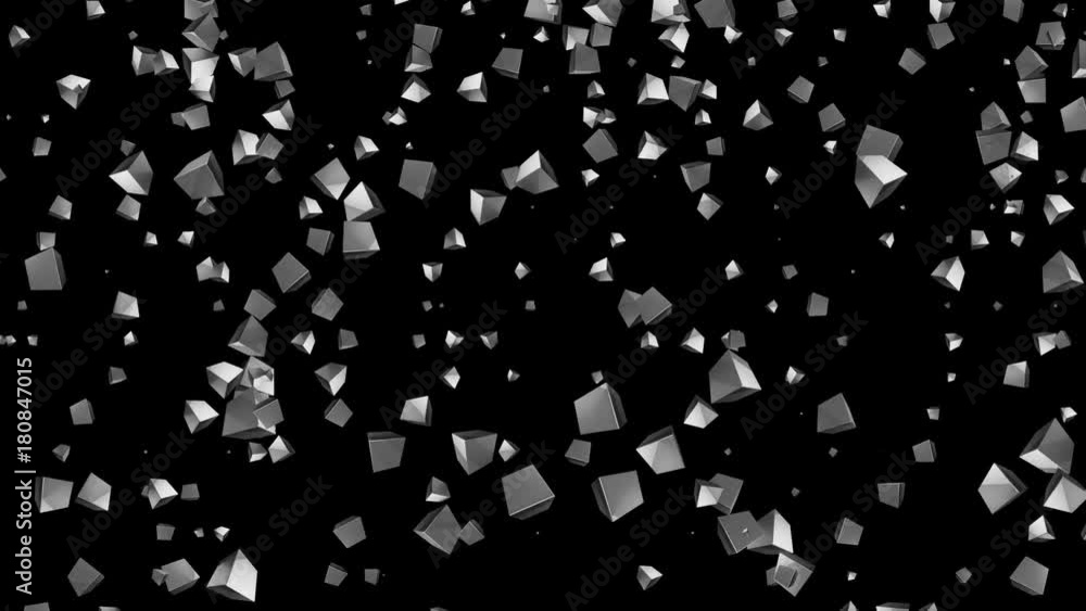 Aufkleber rotation of particles in space. cinematographic industrial background. 3d animation. seamless loop.