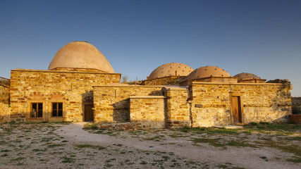 Early morning capture of Turkish baths in the old town of Chios.
