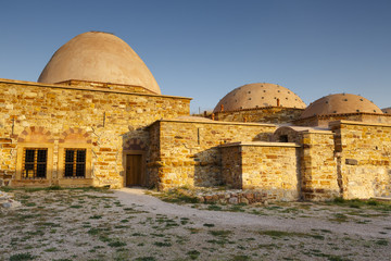 Early morning capture of Turkish baths in the old town of Chios.
