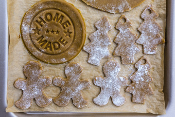 Christmas homemade gingerbreads ready to bake.