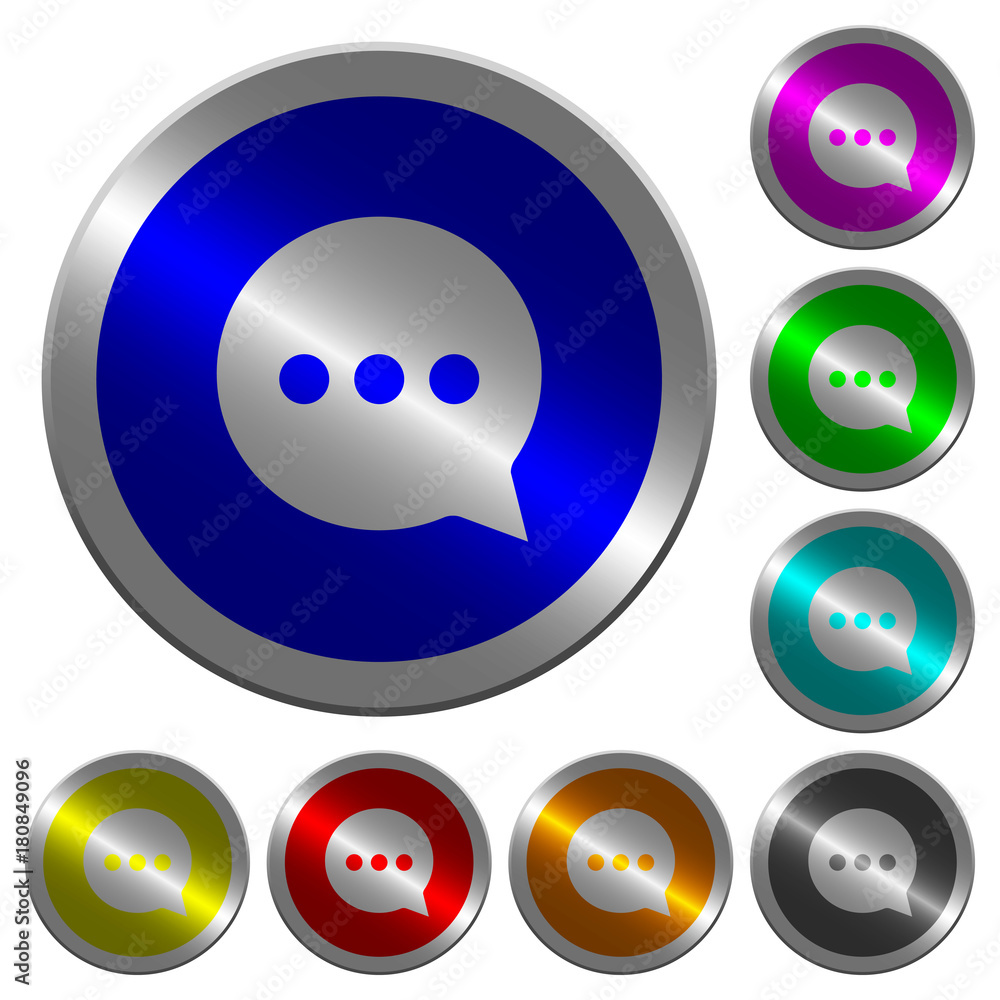 Poster working chat luminous coin-like round color buttons
