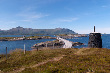 Fototapeta na wymiar Bridge on the Atlantic ocean road in Norway 