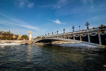 Paris, France - November, 2017. Alexandre III Bridge located in Paris, France.